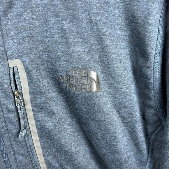The North Face Men's Activewear Fleece Jacket XL Full-Zip Blue Heathered Quarter - Picture 2 of 7